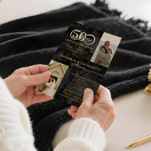 50ste bruiloft Jubileum Toen & Nu Fotocollage Folie Uitnodiging