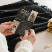 50ste bruiloft Jubileum Toen & Nu Fotocollage Kaart