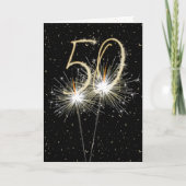 50ste bruiloft-sparklers kaart (Voorkant)