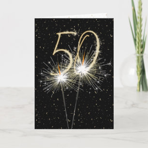 50ste bruiloft-sparklers kaart