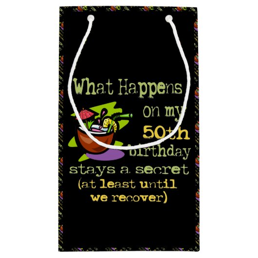 50ste cadeautjes van de Birthday Party. Wat gebeur Klein Cadeauzakje (Achterkant)