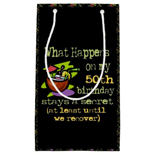 50ste cadeautjes van de Birthday Party. Wat gebeur Klein Cadeauzakje (Voorkant)