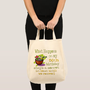 50ste cadeautjes van de Birthday Party. Wat gebeur Tote Bag