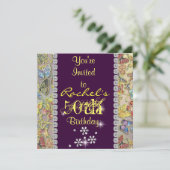 50ste dag van de bevalling: GEEL EN PAARSE bevalli Kaart (Staand voorkant)