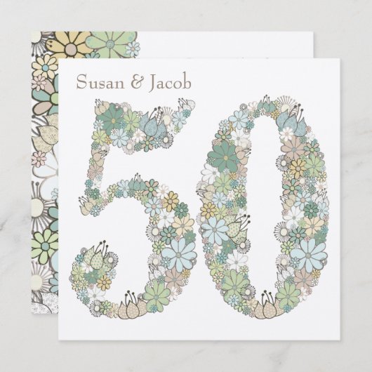 50ste de Gepersonaliseerde Uitnodiging van het (Voorkant / Achterkant)