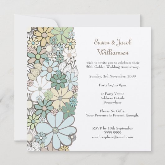 50ste de Gepersonaliseerde Uitnodiging van het (Achterkant)