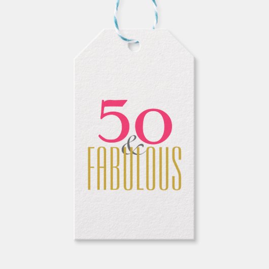50ste en Fabulous Birthday (of uw gewenste leeftij Cadeaulabel (Voorkant)