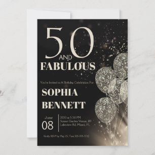 50ste en Fabulous Script Vijftig Verjaardagsfeestj Kaart
