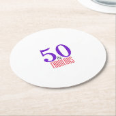 50ste fantastische feest ronde kartonnen onderzetter (Gebogen)