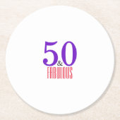 50ste fantastische feest ronde kartonnen onderzetter (Voorkant)