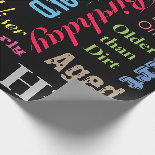 50ste Gelukkige Verjaardag in een Groot Graffiti-O Cadeaupapier (Hoek)