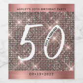 50ste Gelukkige Verjaardag Trendy Chic Wijn Etiket (Enkel label)