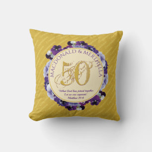 50ste Golden Wedding Jubileum   Christelijke worp Kussen