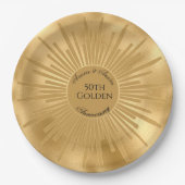 50ste Golden Wedding Jubileum Papieren Bordje (Voorkant)