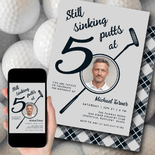 50ste Golf Thema Verjaardag Volwassene Putter Foto Kaart