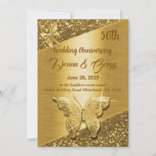 50ste goud Save the Date bruiloft Kaart