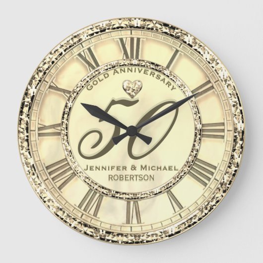 50ste gouden bruiloft Jubileum grote klok (Voorkant)