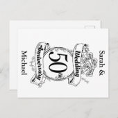 50ste Gouden Bruiloft Rozen Briefkaart (Voorkant / Achterkant)