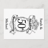 50ste Gouden Bruiloft Rozen Briefkaart (Voorkant)