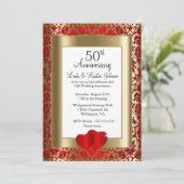 50ste Gouden en Rode Trouwdag Jubileum | Doe-het-z Kaart (Staand voorkant)
