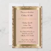 50ste gouden en rose huwelijksjubileum | doe-het-z kaart (Achterkant)