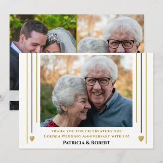 50ste gouden huwelijksjubileum 3 foto collage bedankkaart