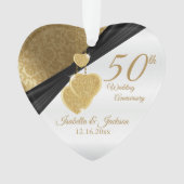 50ste 💞Gouden Huwelijksjubileum Aandenken Ontwerp Ornament (voorkant)