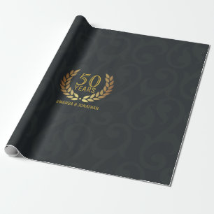 50ste gouden huwelijksjubileum Aanpasbaar Cadeaupapier