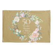 50ste gouden huwelijksjubileum bloemgoud kussensloop (Achterkant)