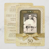 50ste gouden huwelijksjubileum collage 1 foto kaart (Voorkant / Achterkant)