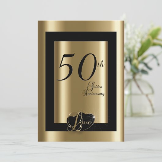 50ste gouden huwelijksjubileum | doe-het-zelf teks kaart (Staand voorkant)