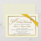 50ste gouden huwelijksjubileum Elegante uitnodigin Kaart (Voorkant / Achterkant)