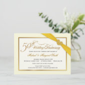 50ste gouden huwelijksjubileum Elegante uitnodigin Kaart (Staand voorkant)