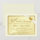 50ste gouden huwelijksjubileum fancy uitnodigingen (Voorkant / Achterkant)
