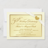 50ste gouden huwelijksjubileum fancy uitnodigingen (Voorkant)
