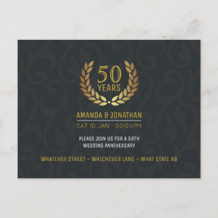 50ste gouden huwelijksjubileum foto RSVP toevoegen Uitnodiging Briefkaart