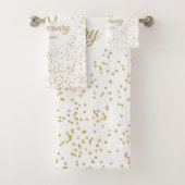 50ste gouden huwelijksjubileum Gouden Confetti Bad Handdoek (Insitu)