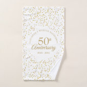50ste gouden huwelijksjubileum Gouden Confetti Bad Handdoek (Handdoek)