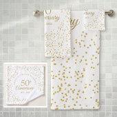 50ste gouden huwelijksjubileum Gouden Confetti Bad Handdoek