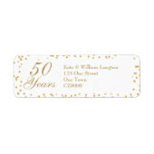 50ste gouden huwelijksjubileum Gouden Confetti Etiket (Voorkant)