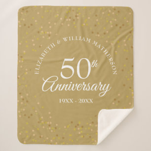 50ste gouden huwelijksjubileum gouden confetti sherpa deken