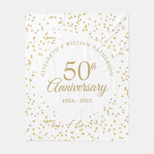 50ste gouden huwelijksjubileum gouden stof confett fleece deken