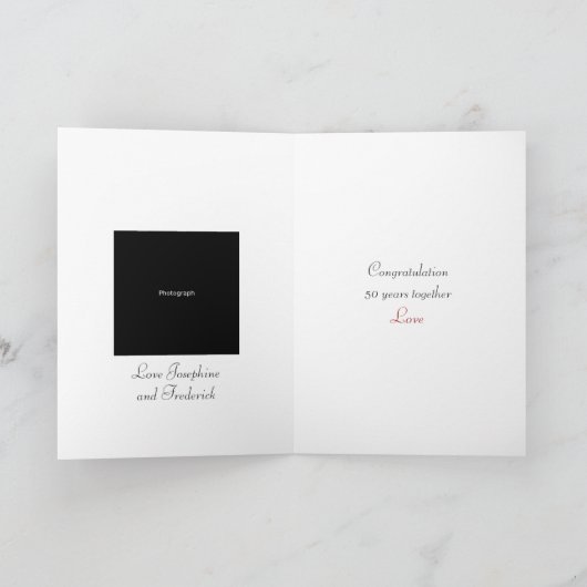 50ste gouden huwelijksjubileum kaart (Binnen)