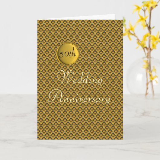 50ste gouden huwelijksjubileum kaart (Gele Bloem)