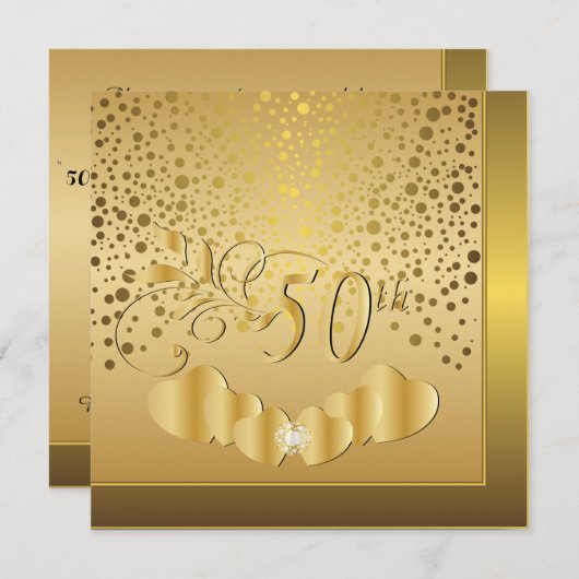 50ste gouden huwelijksjubileum kaart (Voorkant / Achterkant)