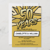 50ste gouden huwelijksjubileum leuk retro kaart (Voorkant)