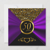 50ste gouden huwelijksjubileum | Luipaardprint Kaart (Voorkant)