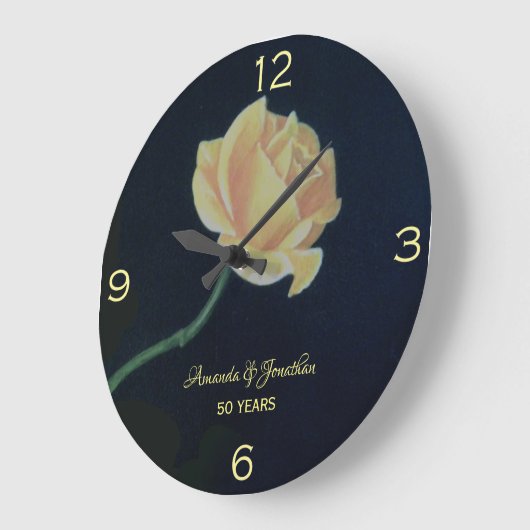 50ste gouden huwelijksjubileum roos grote klok (Hoek)