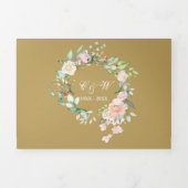 50ste Gouden Huwelijksjubileum Rozen Bloemen Drieluik Uitnodiging (Cover)