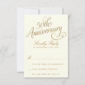 50ste gouden huwelijksjubileum RSVP kaartje (Voorkant)